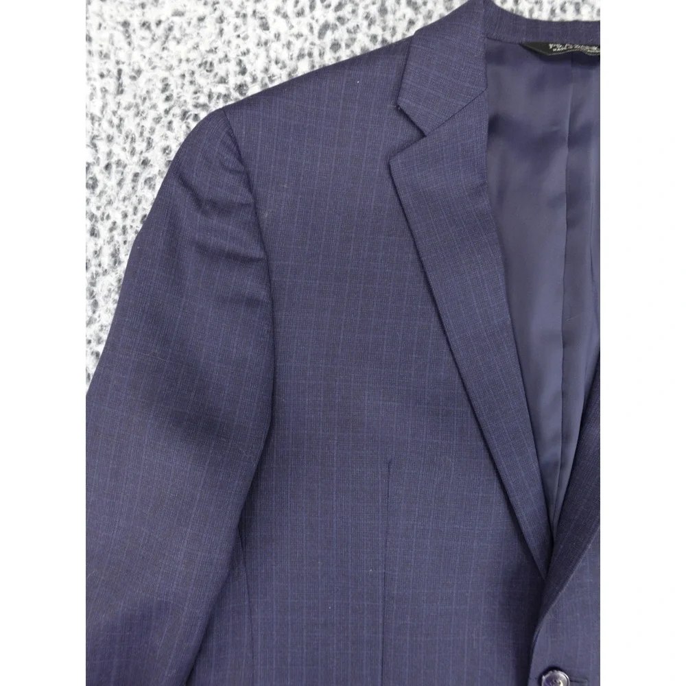 Jos. A. Bank Signature Gold‎ Blazer Mens 42R Blue Plaid Wool Two Button Jacket